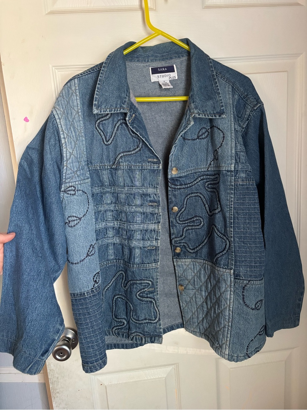 Vintage Denim Patchwork Jacket - Blue